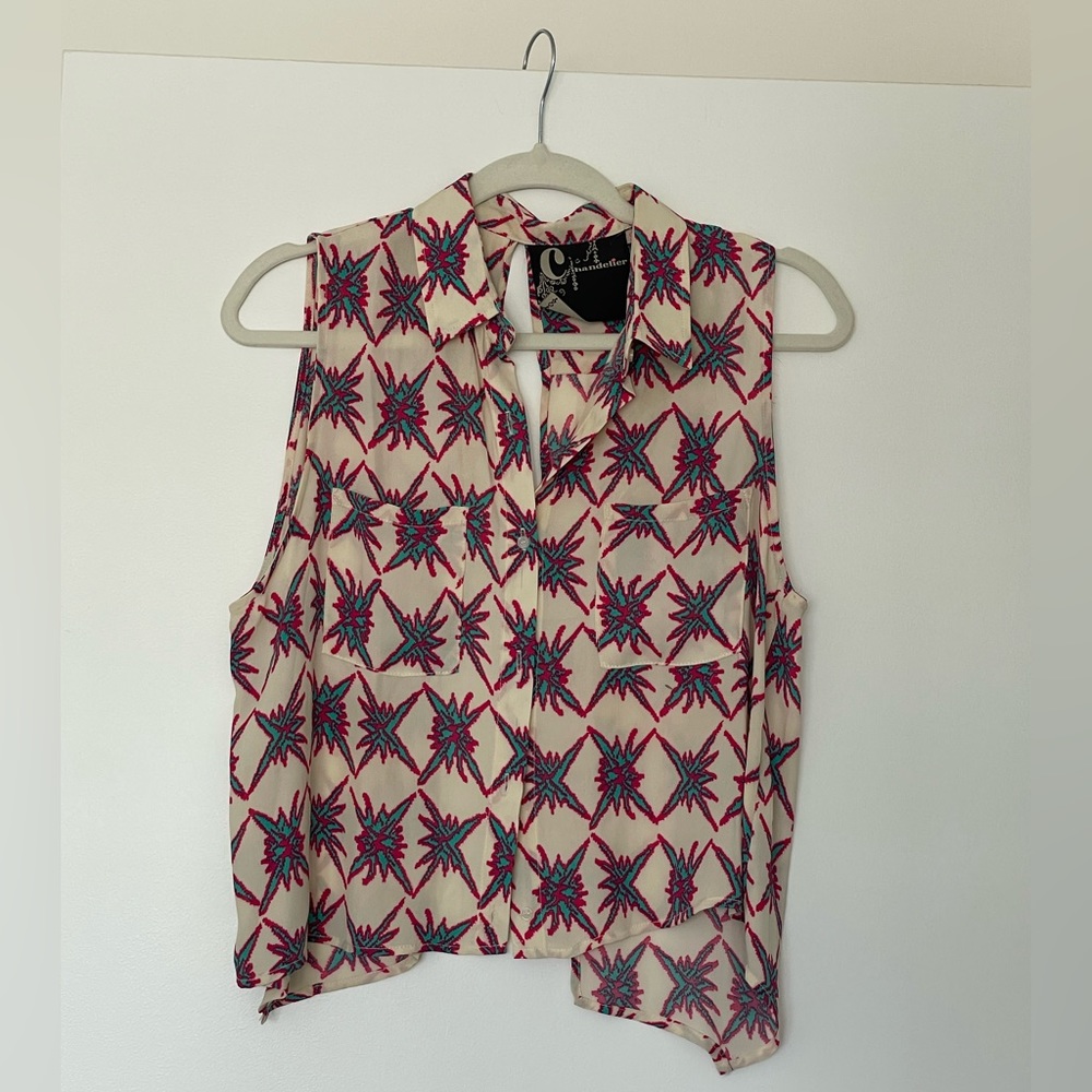 Chandelier Size S electric Firework blouse with open slit in the back